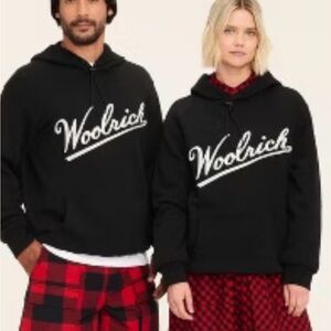 Woolrich Unisex Black Hoodie Sweatshirt, size large